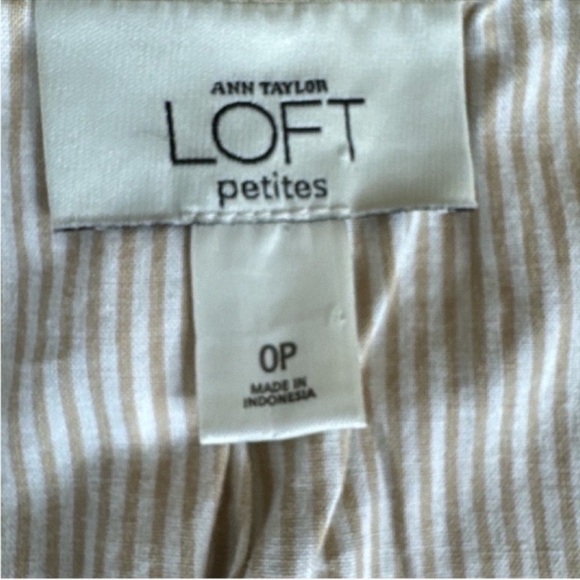 ANN TAYLOR LOFT 3/4 Length Sleeve Jacket, Striped Lining, No Pockets, Size OP. - Picture 7 of 10
